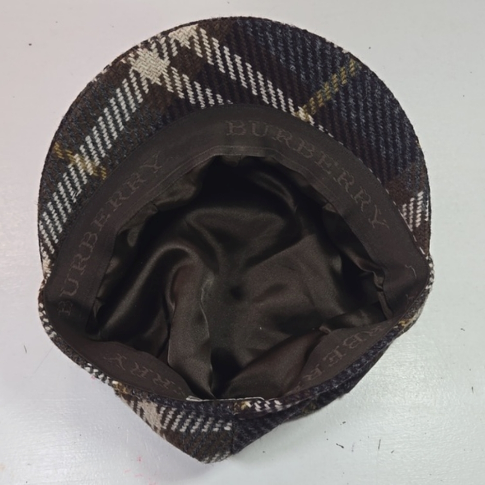 Plaid Newsboy Cap - Brown and Cream - Picture 9 of 11